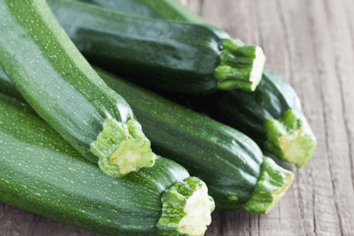 Zucchini on a wooden table