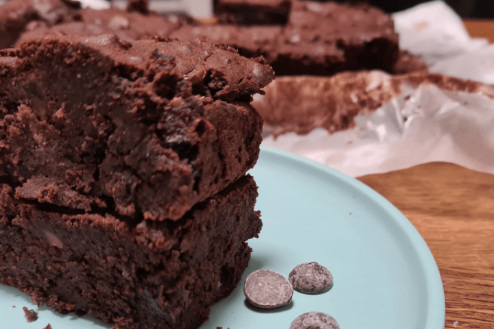 Chocolate brownies on a plate