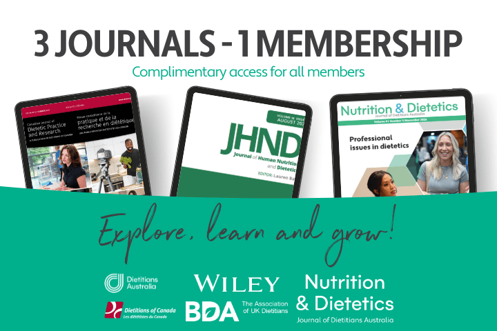3 images of dietetic journals 