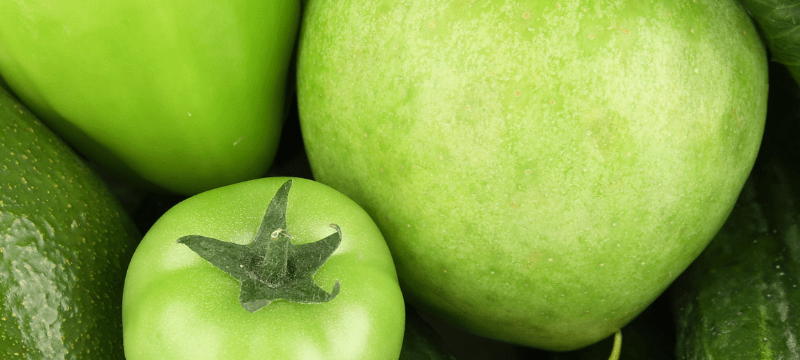 green fruit and vegetables