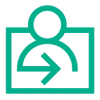 Icon of a person inside a rectangular frame with an arrow pointing to the right