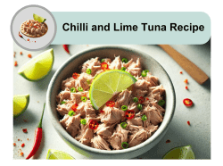 A bowl of tuna topped with red chilli slices, green onions, and a lime wedge. Additional lime wedges and red chilli peppers are scattered around the bowl..